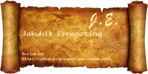 Jakubik Ernesztina névjegykártya